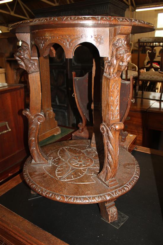 Oak 2 tier circular occasional table